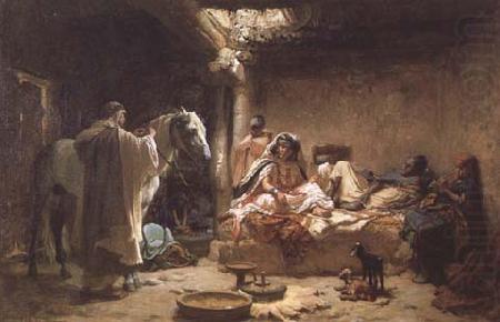 Interior of an Algerian House,Biskra (mk32), Frederick Arthur Bridgman